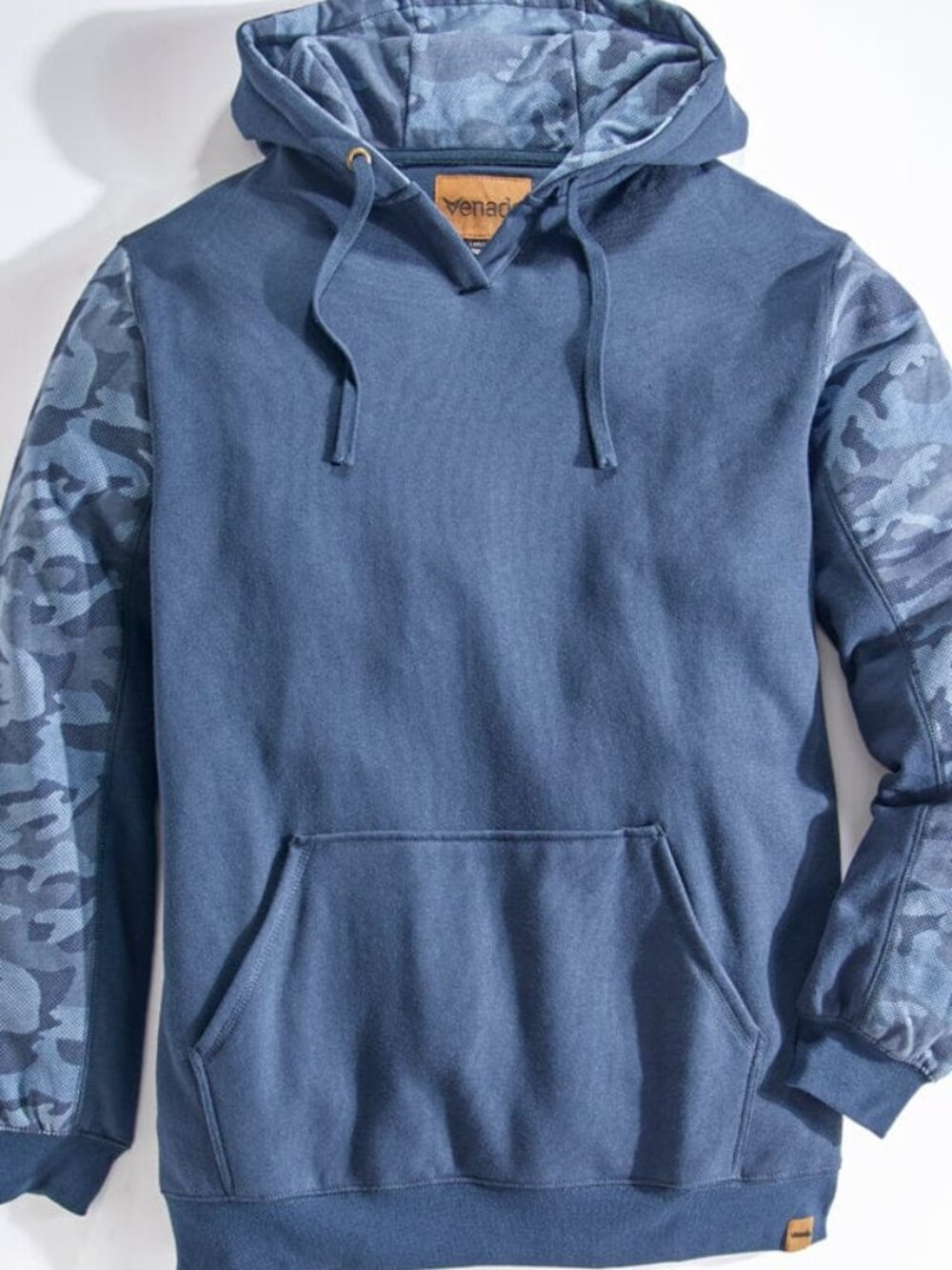 Heavyweight Hoodie V-Neck Opening - Blue & Camo | 2XL